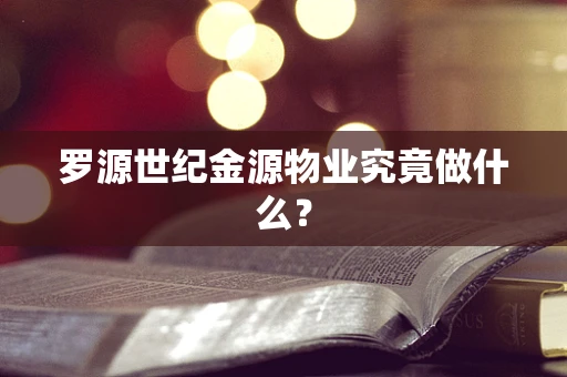 罗源世纪金源物业究竟做什么？