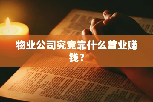 物业公司究竟靠什么营业赚钱？