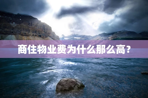 商住物业费为什么那么高？