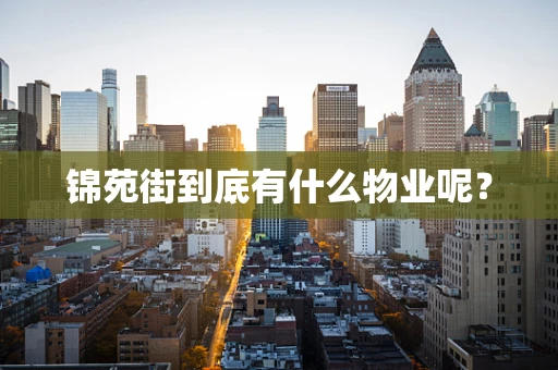 锦苑街到底有什么物业呢？