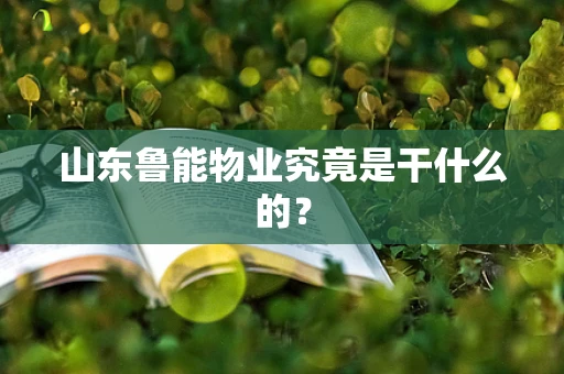 山东鲁能物业究竟是干什么的？