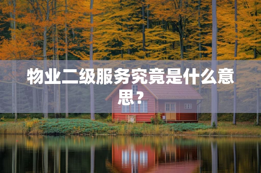 物业二级服务究竟是什么意思？