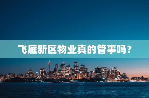 飞雁新区物业真的管事吗？