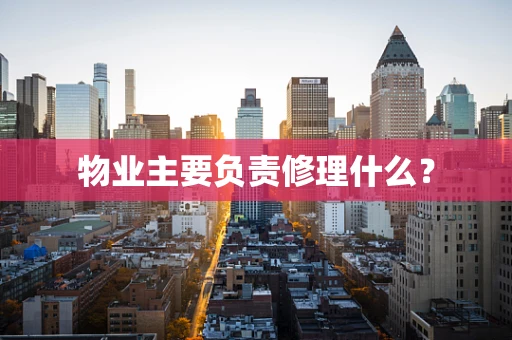物业主要负责修理什么？