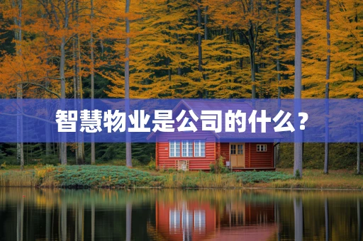 智慧物业是公司的什么？
