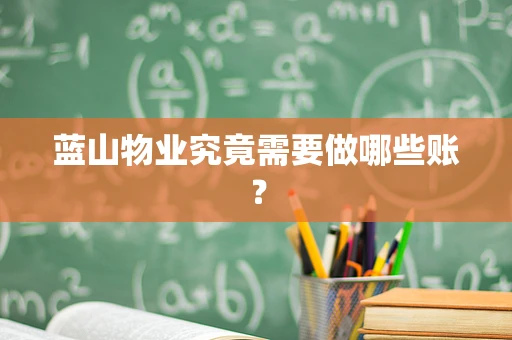 蓝山物业究竟需要做哪些账？