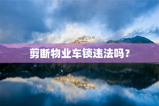 剪断物业车锁违法吗？