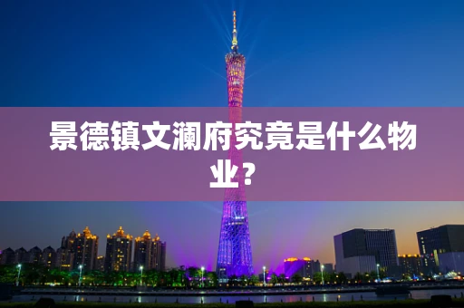 景德镇文澜府究竟是什么物业？