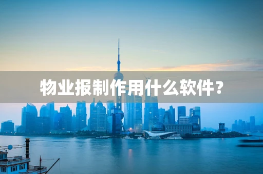 物业报制作用什么软件？