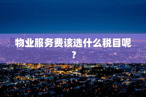 物业服务费该选什么税目呢？