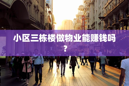 小区三栋楼做物业能赚钱吗？