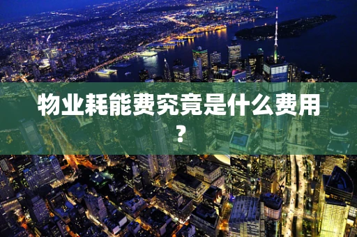 物业耗能费究竟是什么费用？