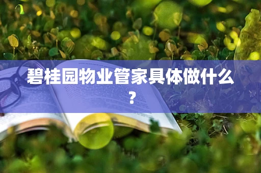 碧桂园物业管家具体做什么？