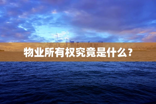 物业所有权究竟是什么？