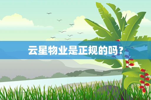 云星物业是正规的吗？