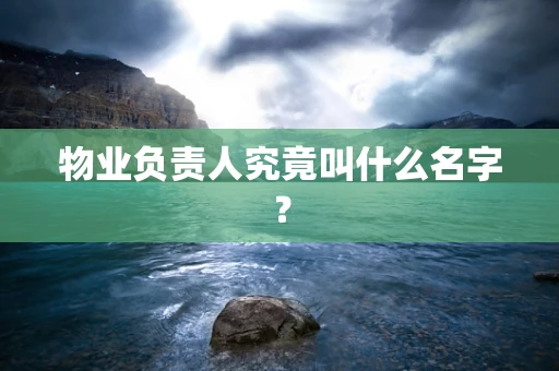 物业负责人究竟叫什么名字？