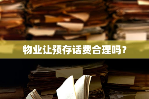 物业让预存话费合理吗？