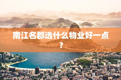南江名郡选什么物业好一点？