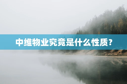 中维物业究竟是什么性质？