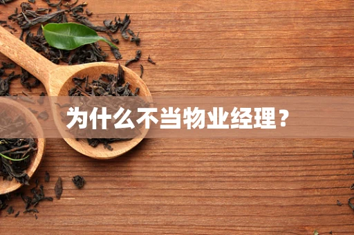 为什么不当物业经理？